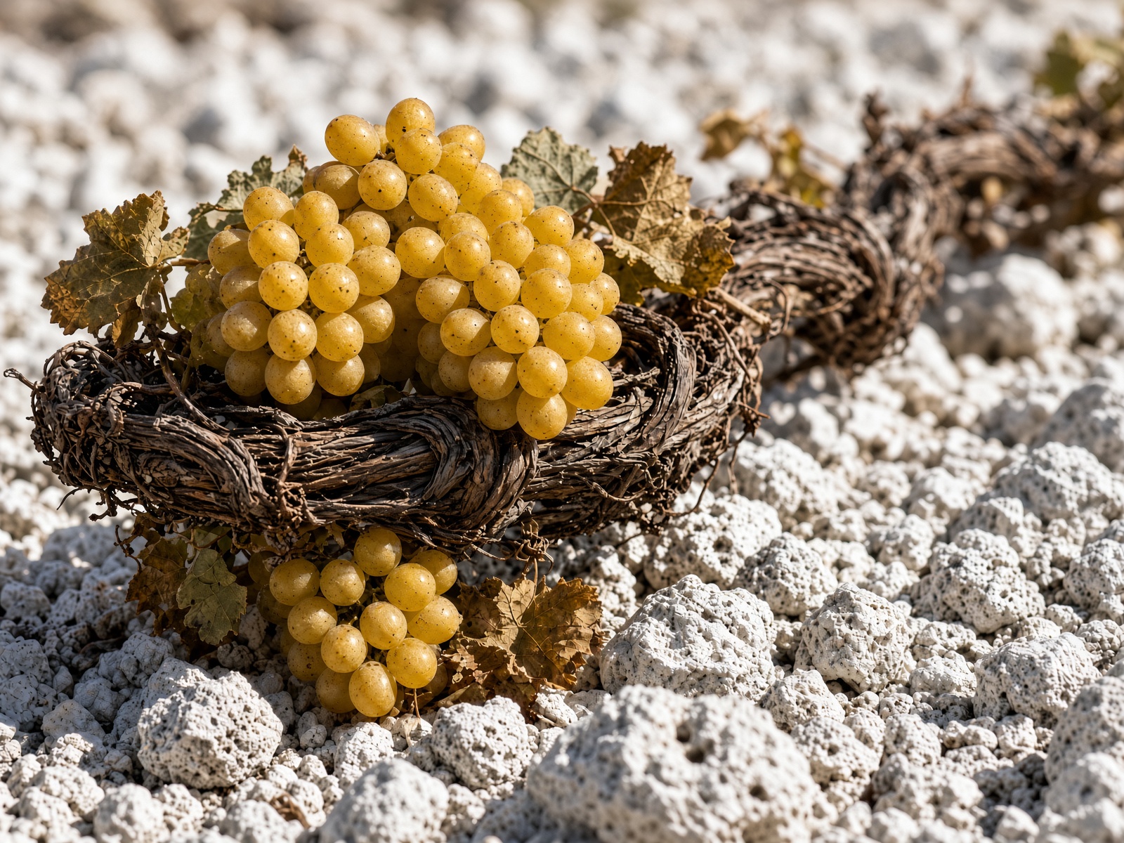 Assyrtiko on volcanic pumice