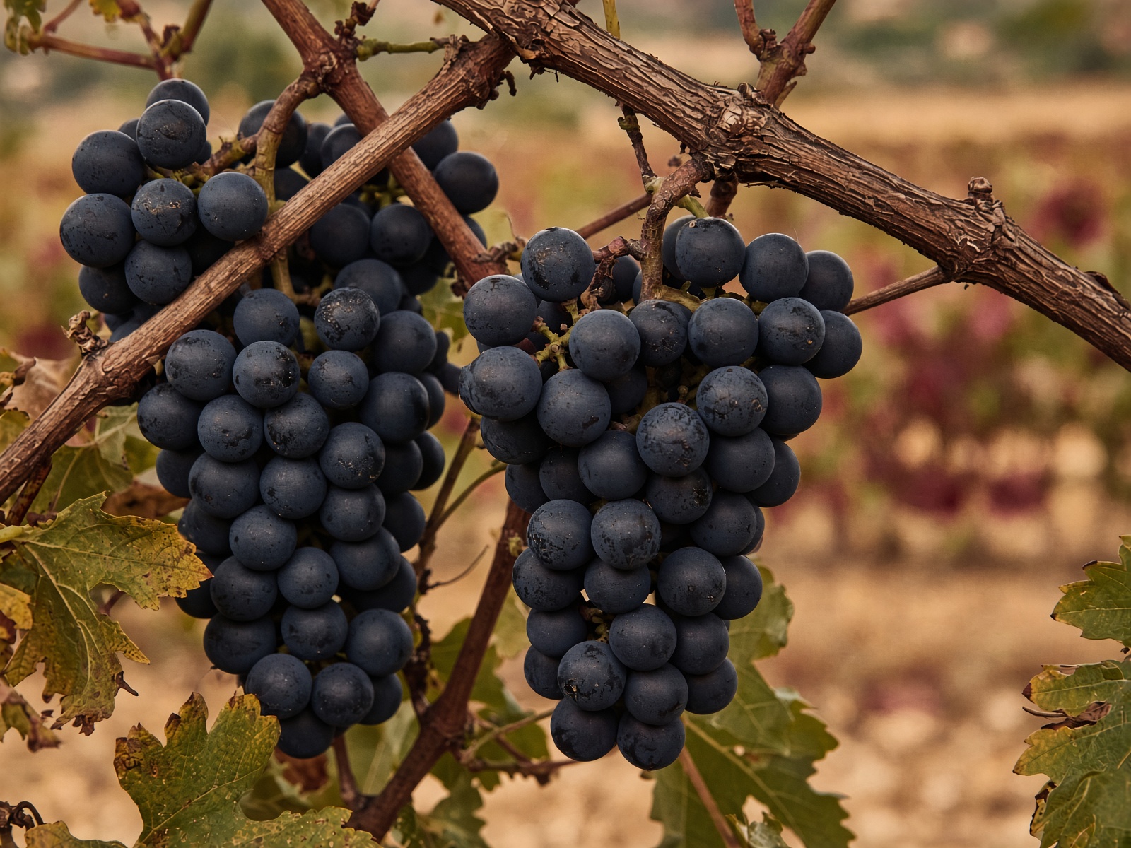 Wine grapes on the vine