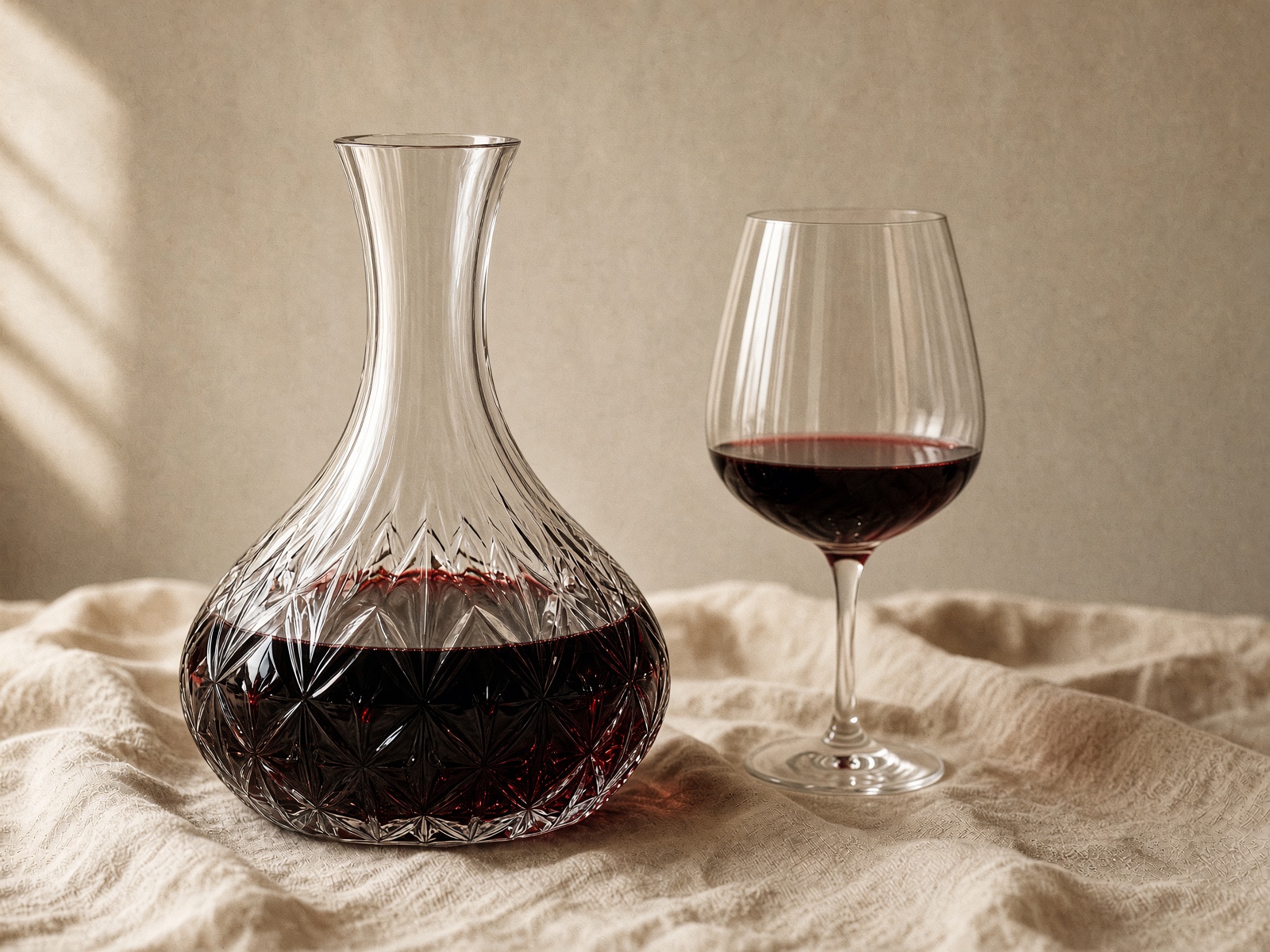Red wine in a decanter