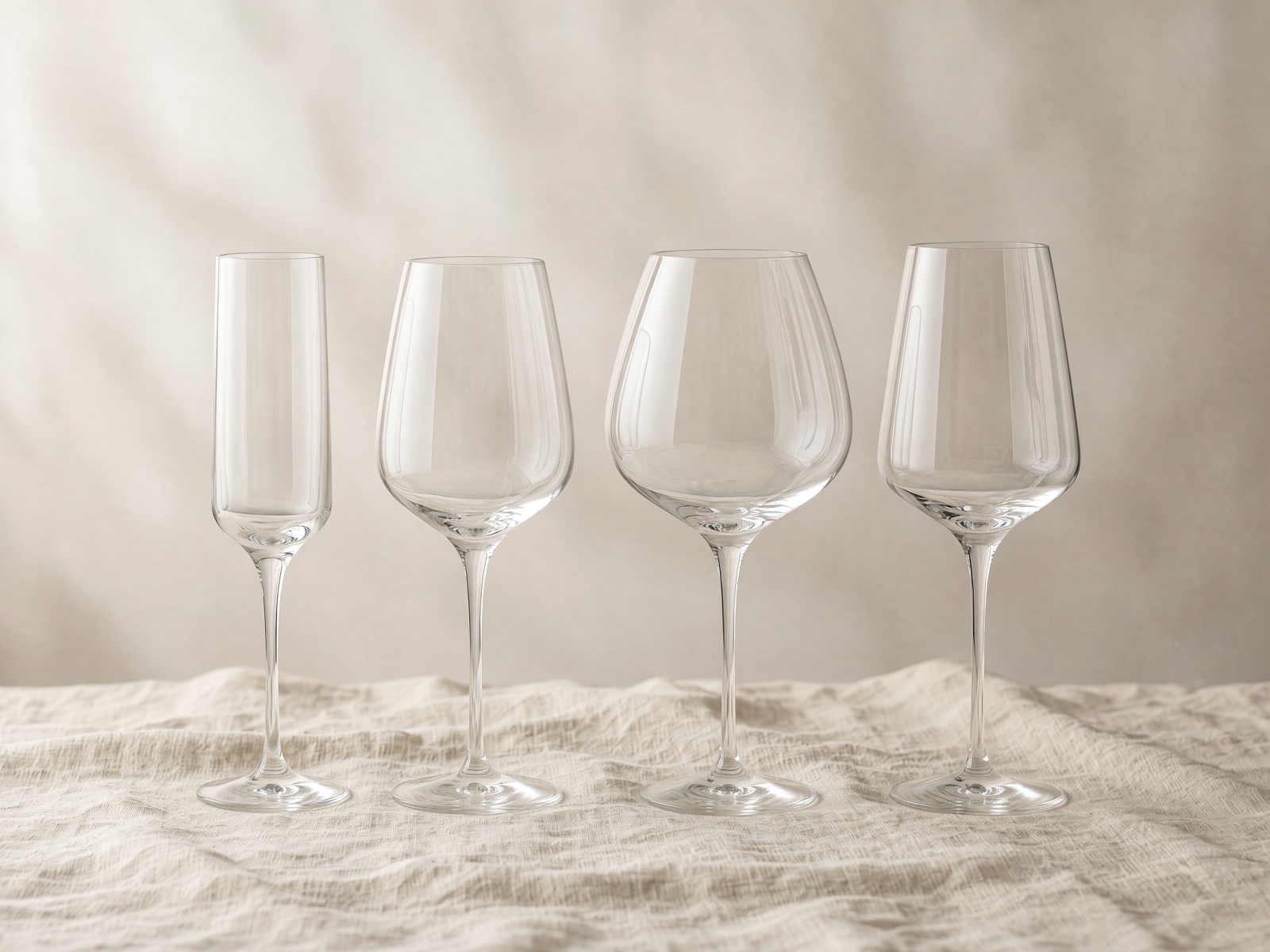 A lineup of tasting glasses