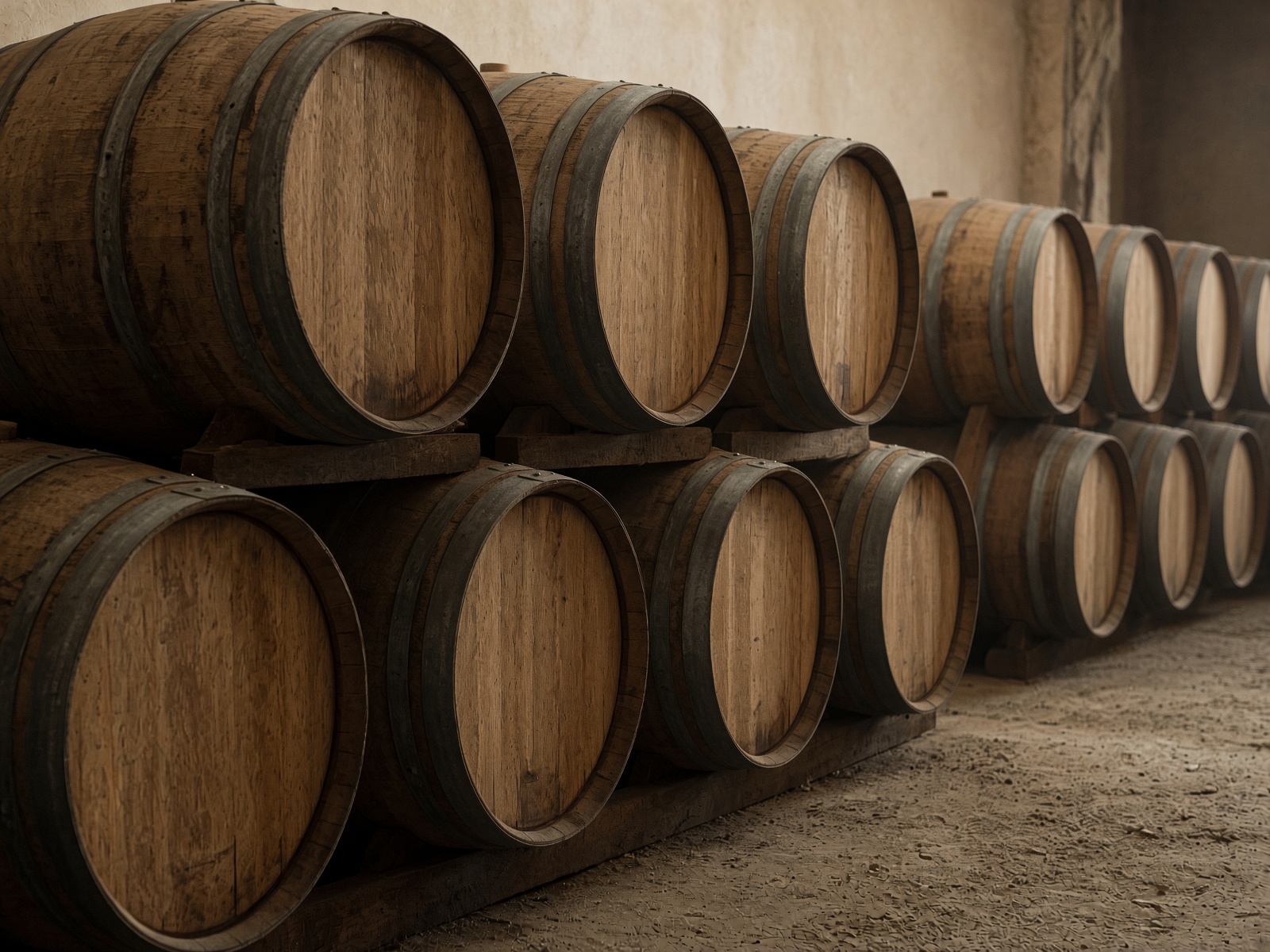 Oak barrels in a chai