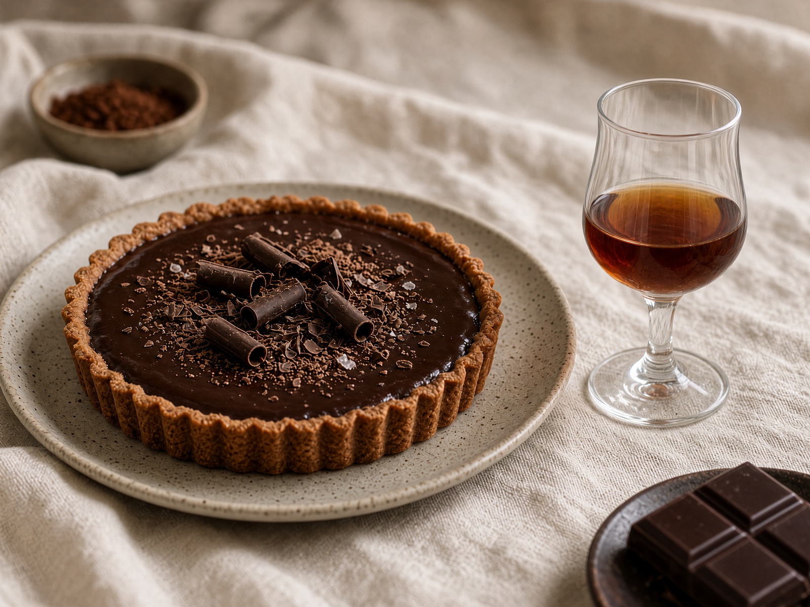 Chocolate tart with Port