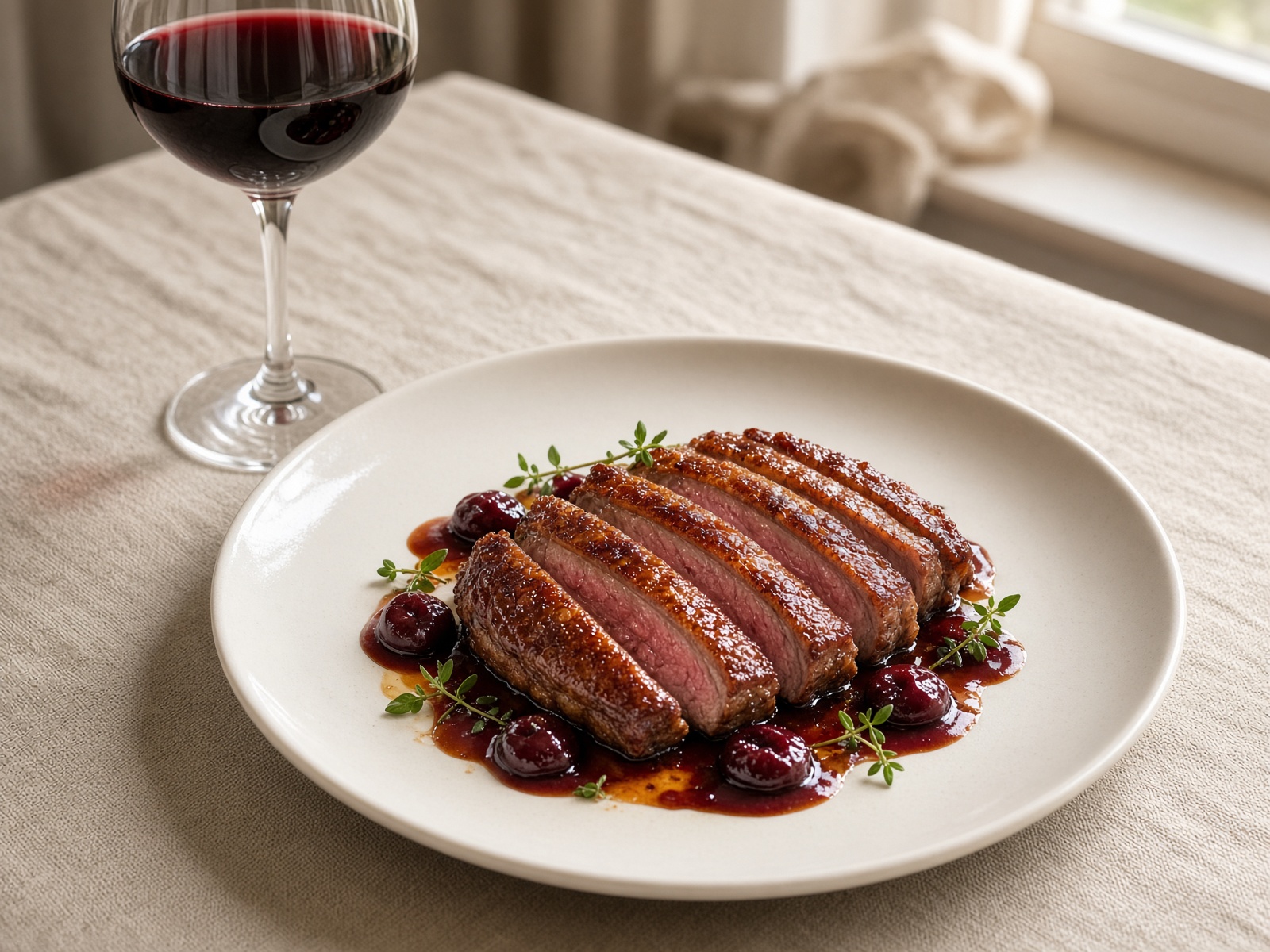 Duck breast with Pinot Noir