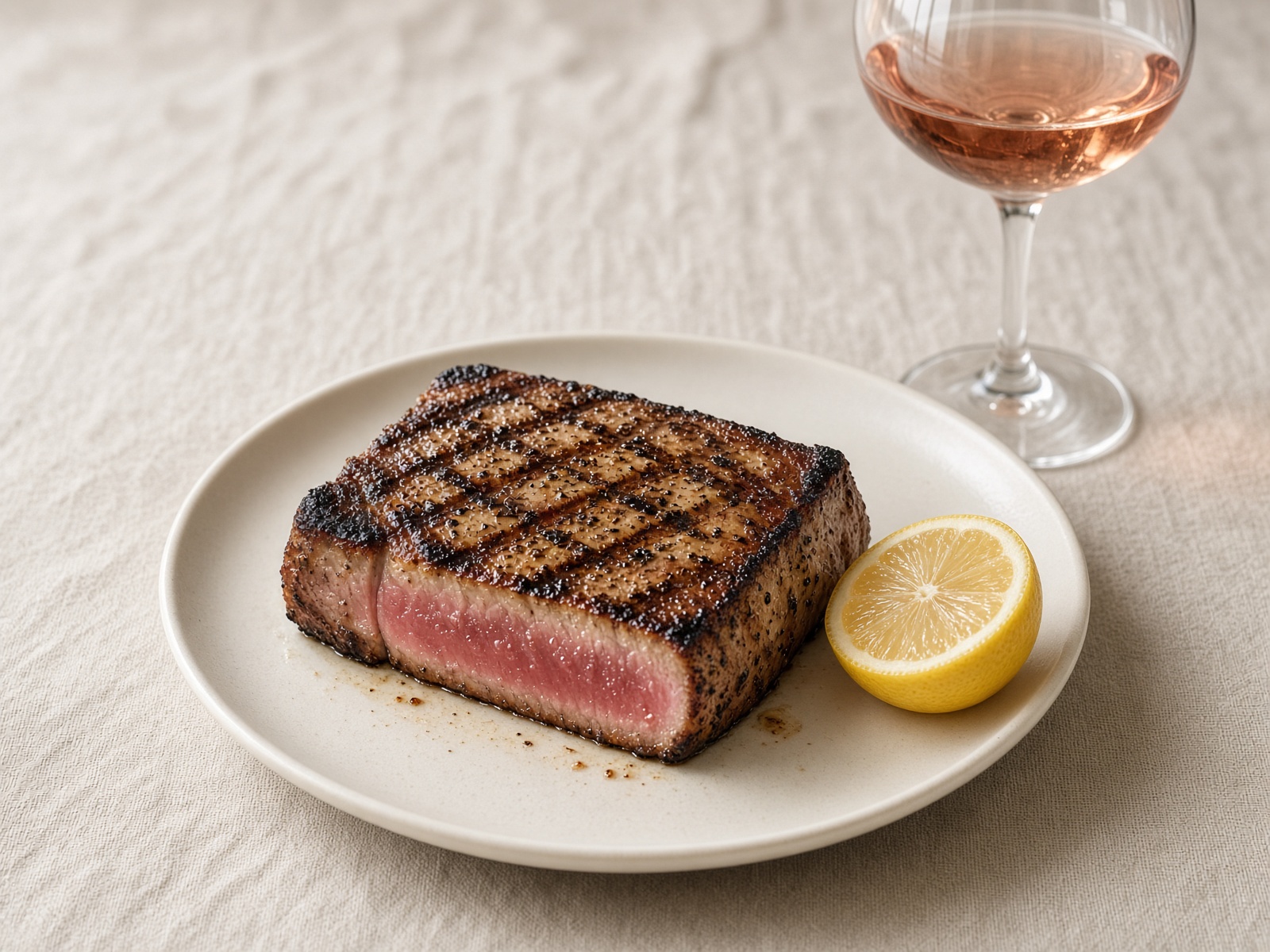 Grilled tuna with rosé
