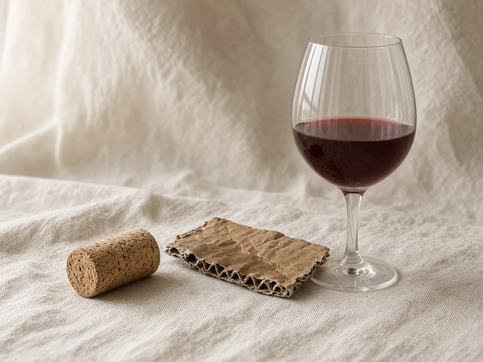 Pulled cork, wet cardboard, and a muted glass of red