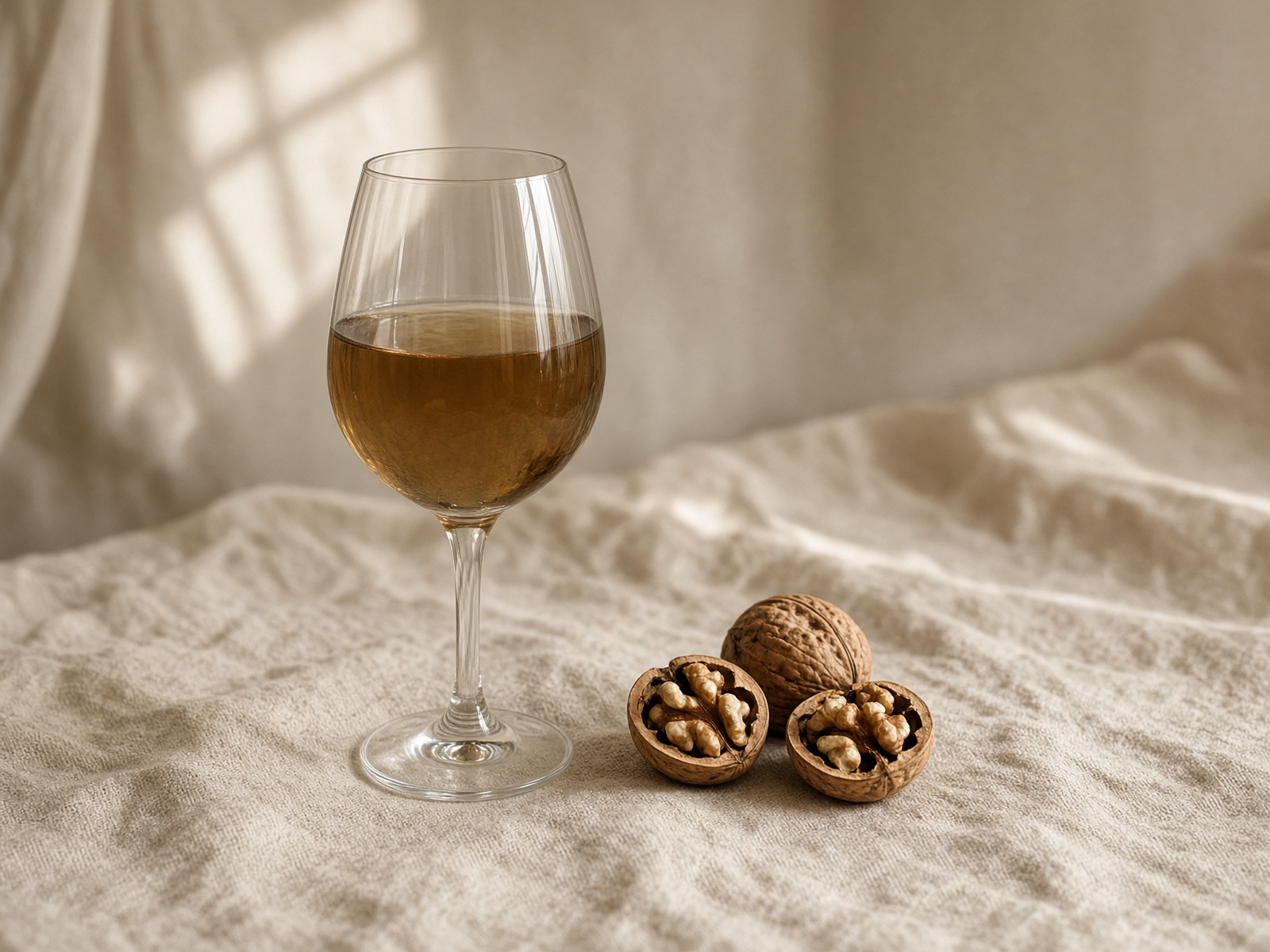 Browned white wine with walnuts