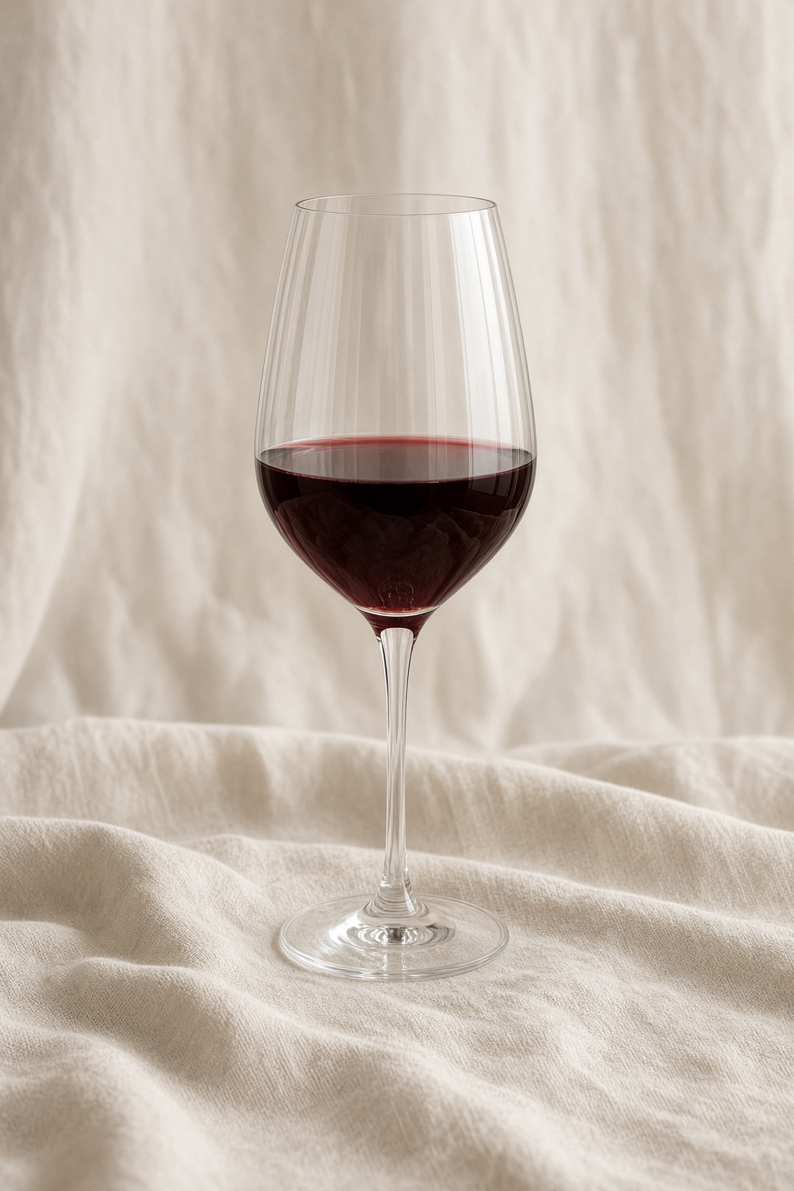 A tall Bordeaux glass of Cabernet