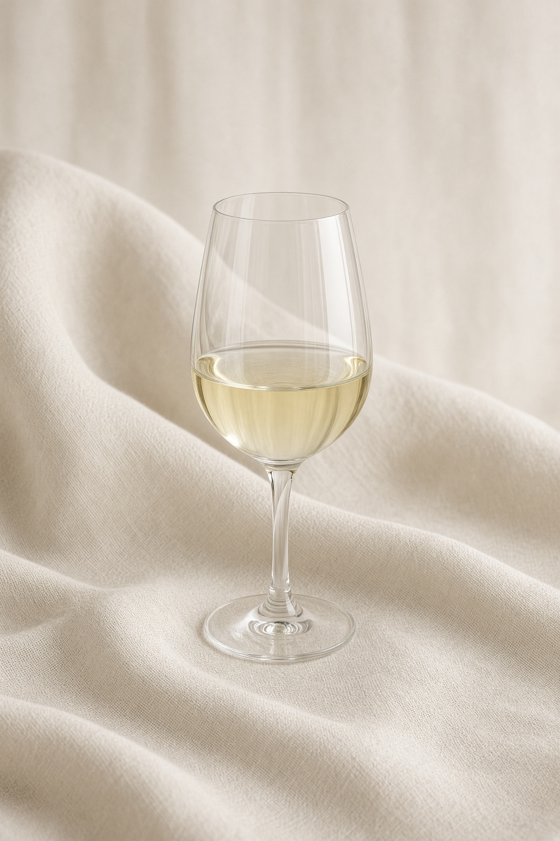A narrow white-wine glass